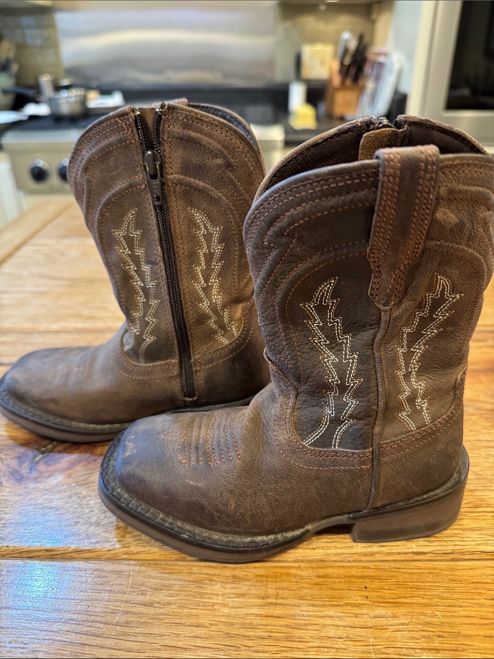 Tecovas size 8c toddler boots brown leather